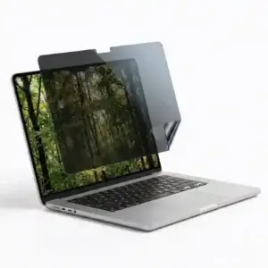 Filtre anti-espion magnétique MacBook Pro 14 pouces en situation de travail