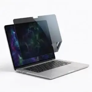 Filtre anti-espion magnétique MacBook Pro 16 pouces en situation de travail