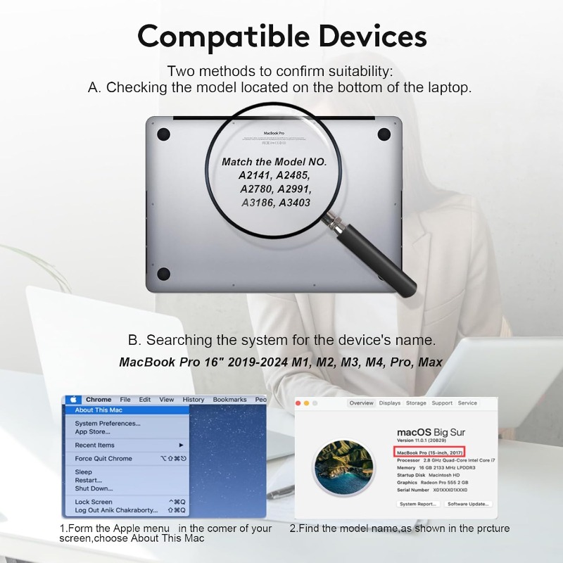Filtre Anti-Espion Magnétique MacBook Pro 16 pouces (2019-2024, M1/M2/M3/M4) – Image 3